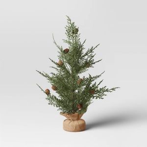 22” Cedar Artificial Tree with Pinecones Green/Brown - Threshold